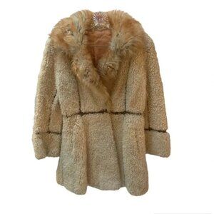 Vintage Penny Lane Curly Lamb Shearling Coat S